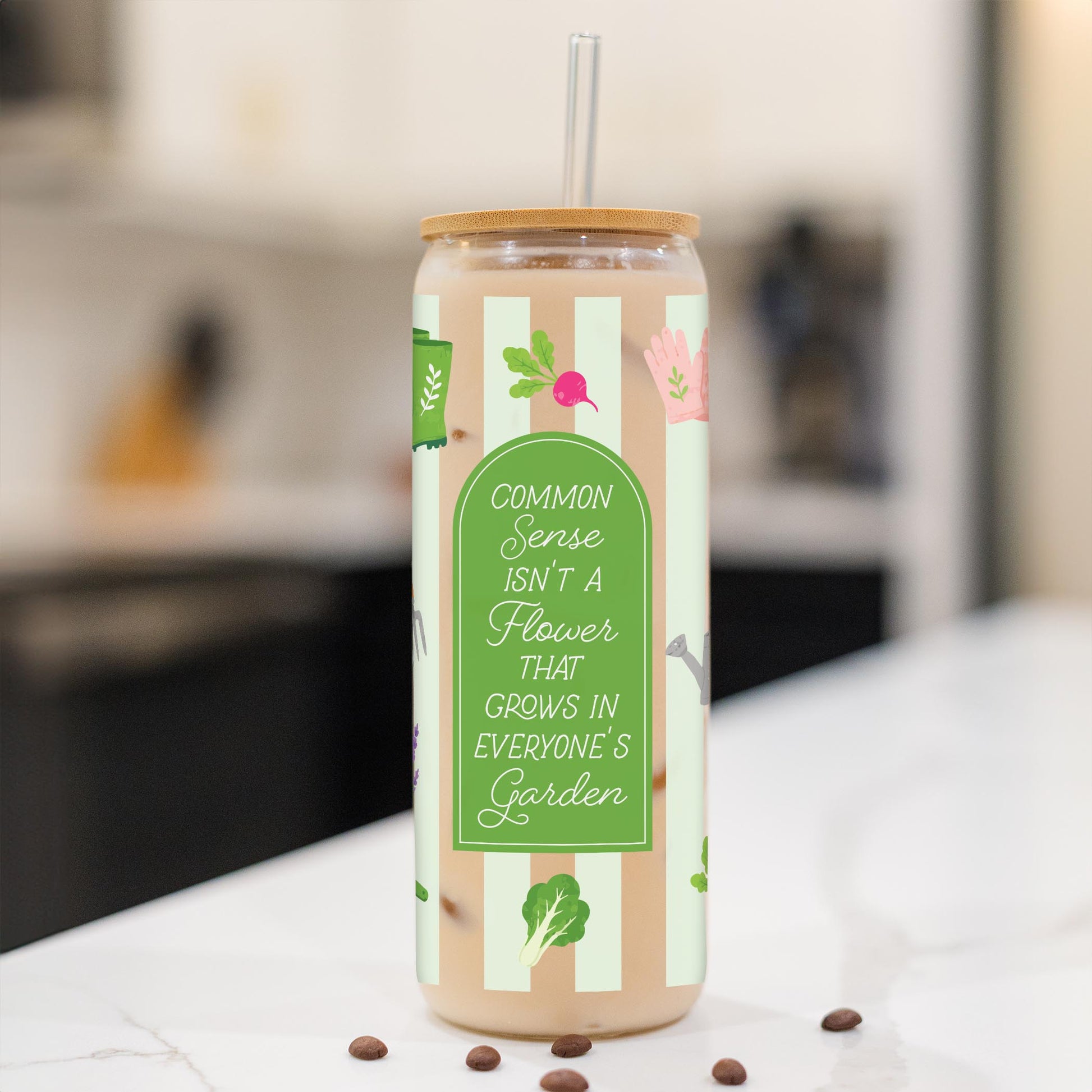 24oz Cold Brew Glass-Plant Lady -1