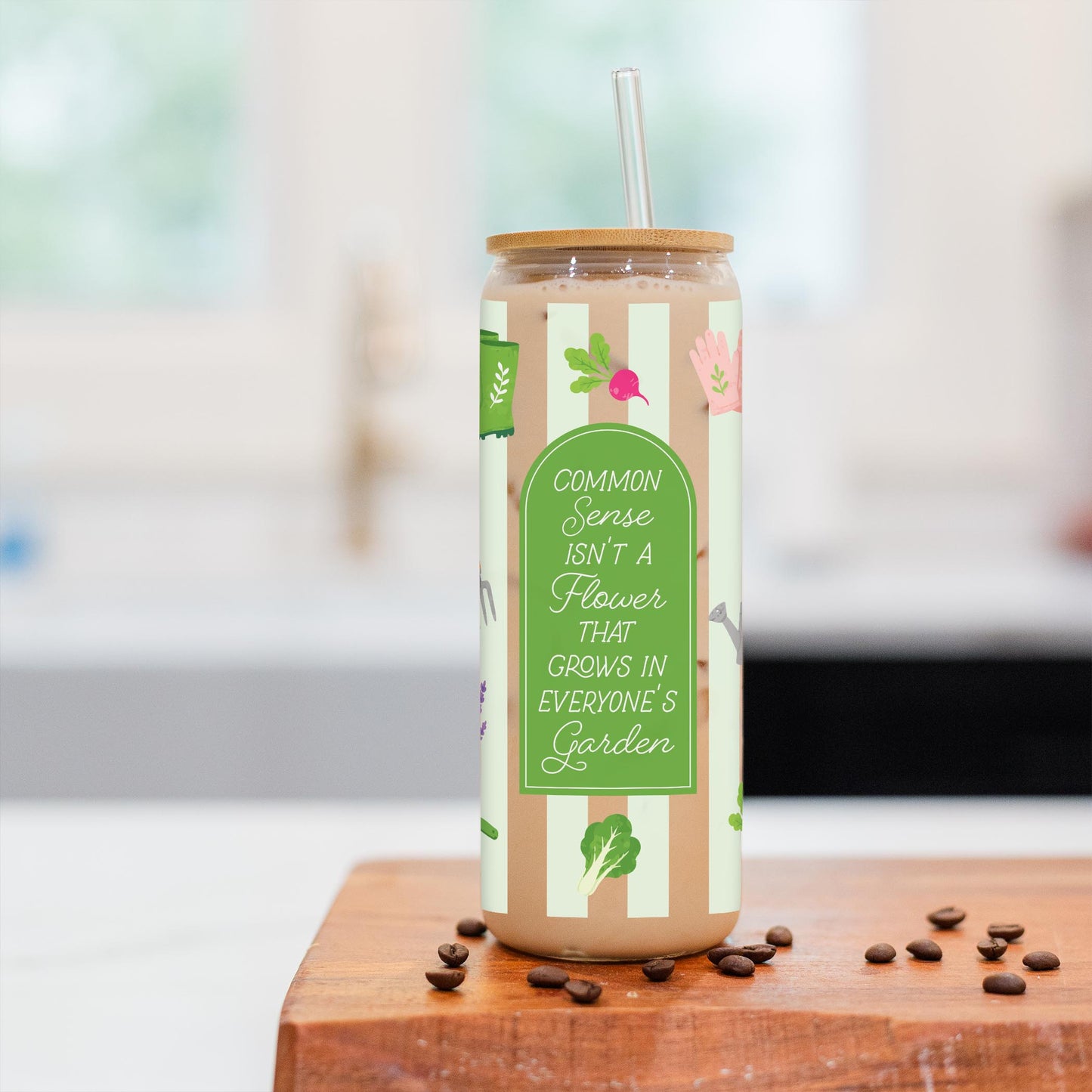 24oz Cold Brew Glass-Plant Lady -2