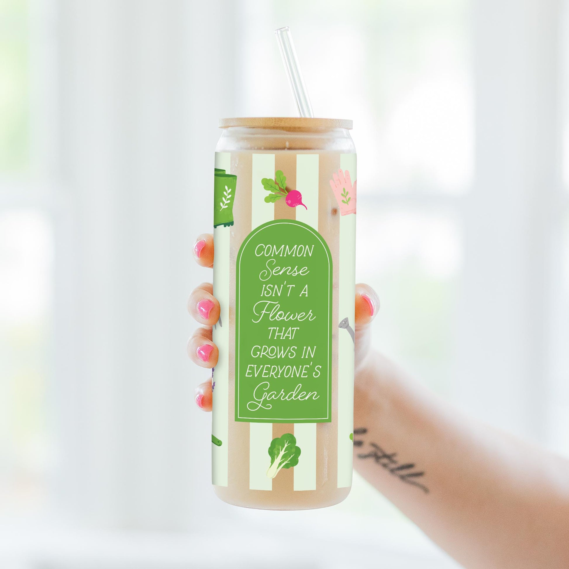 24oz Cold Brew Glass-Plant Lady -3