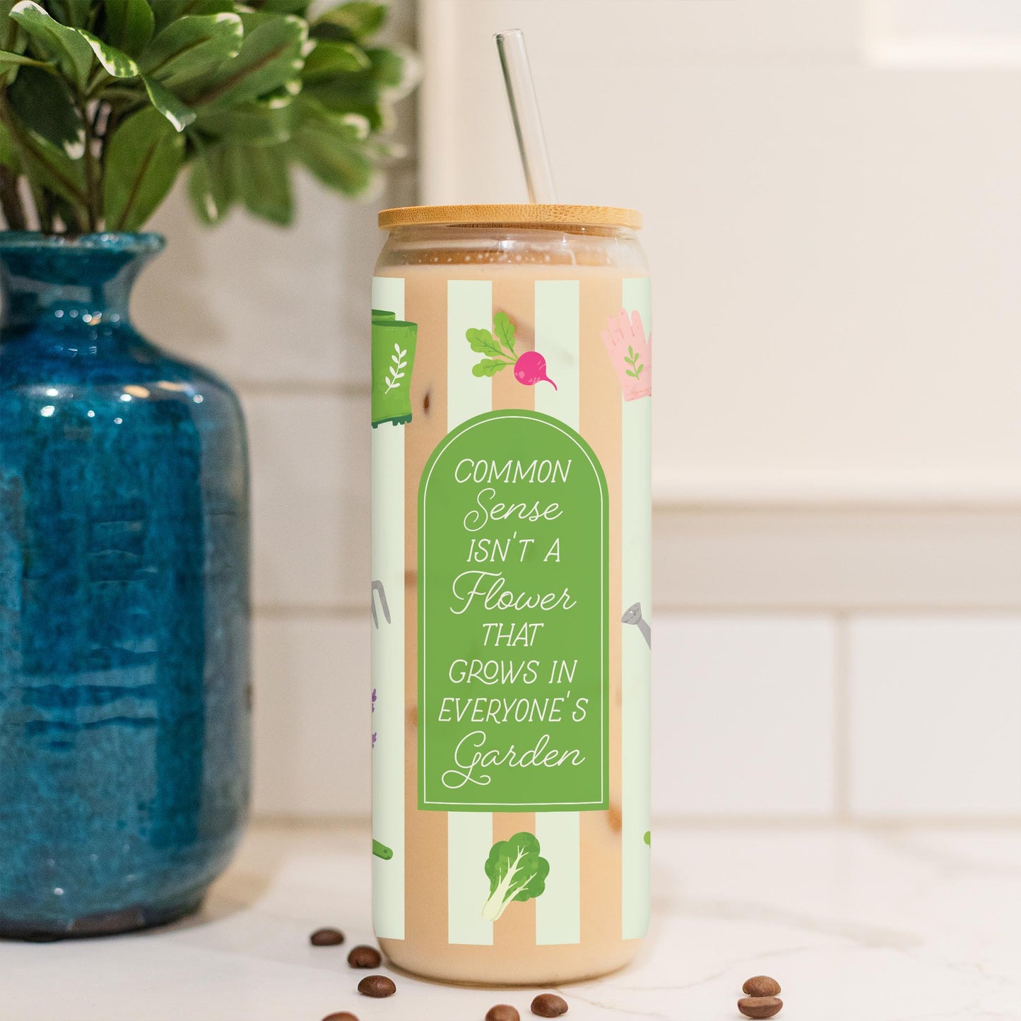 24oz Cold Brew Glass-Plant Lady -4