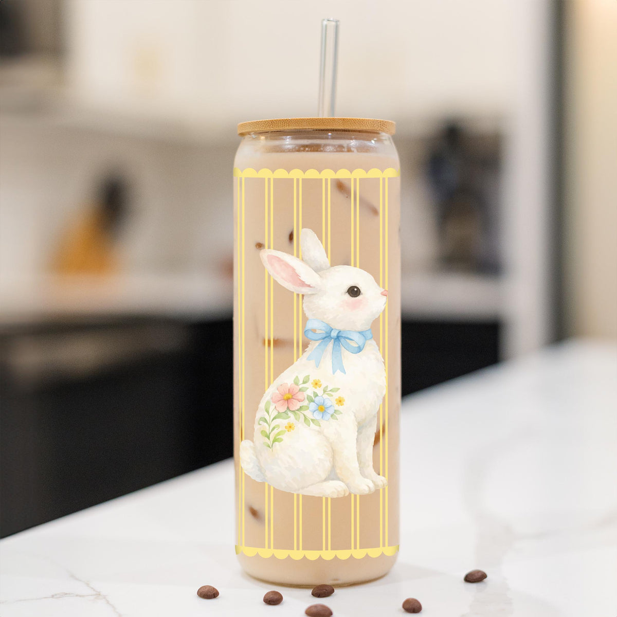 24oz Cold Brew Glass-Cottage Easter -1
