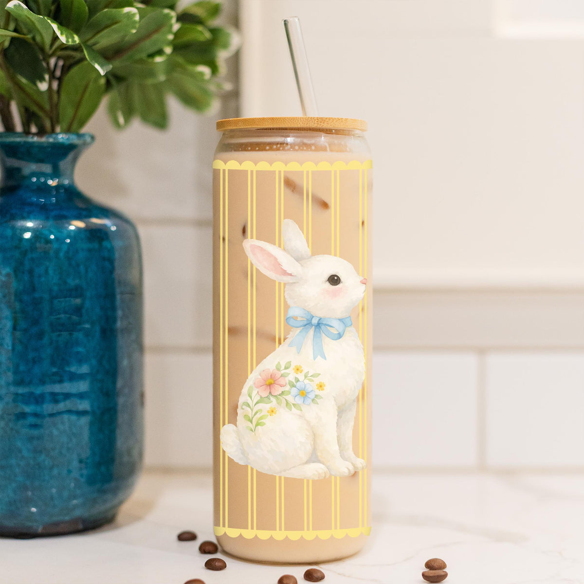 24oz Cold Brew Glass-Cottage Easter -4