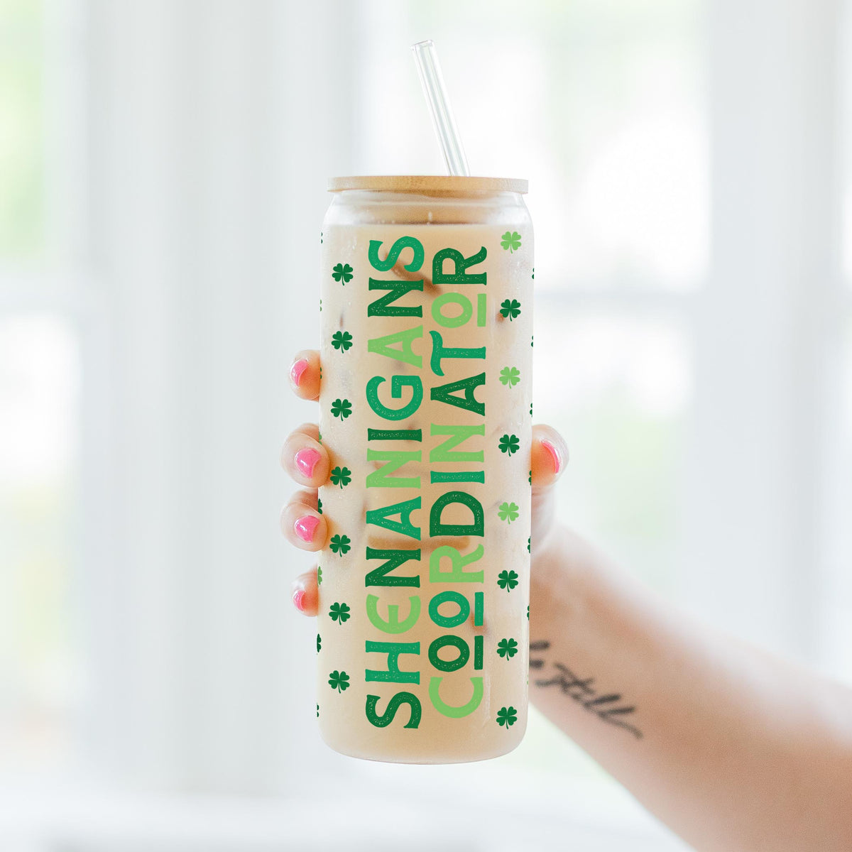 24oz Cold Brew Glass-St. Patty's Day -3