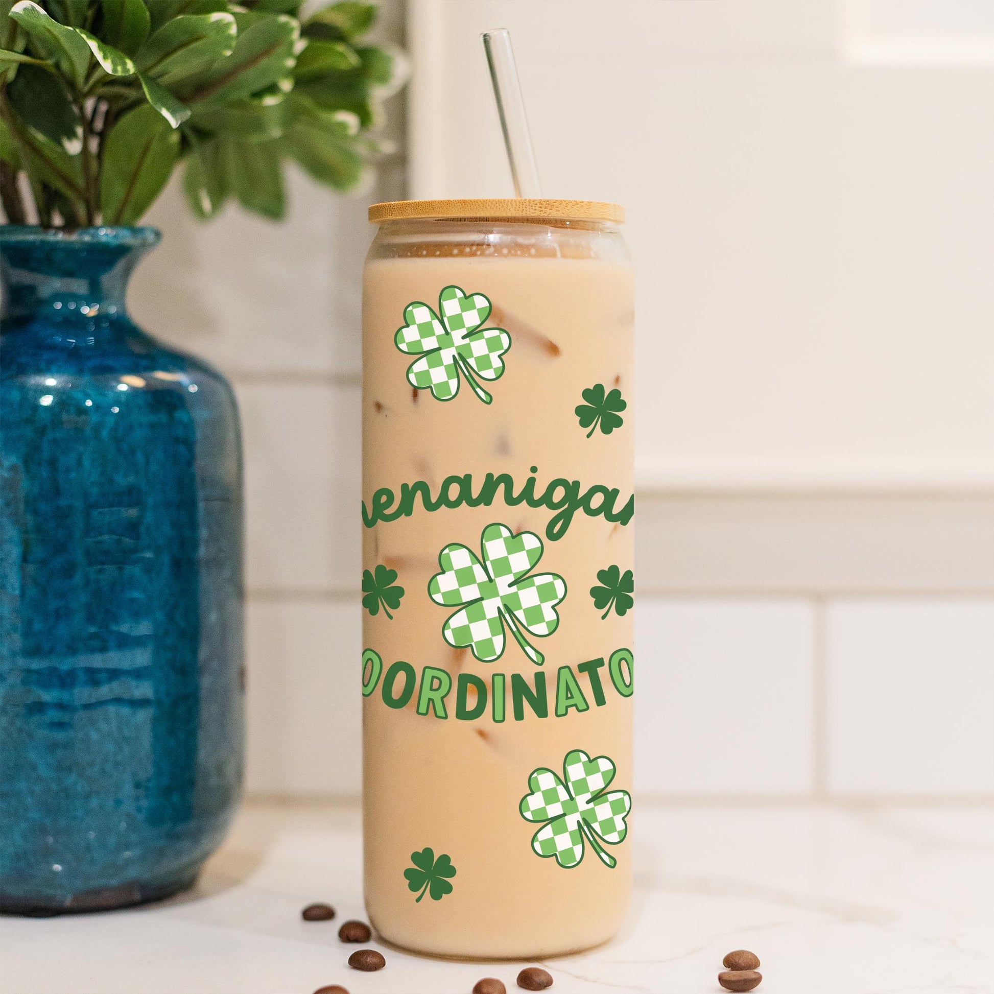 24oz Cold Brew Glass-St. Patrick's Day Shenanigans Coordinator -4