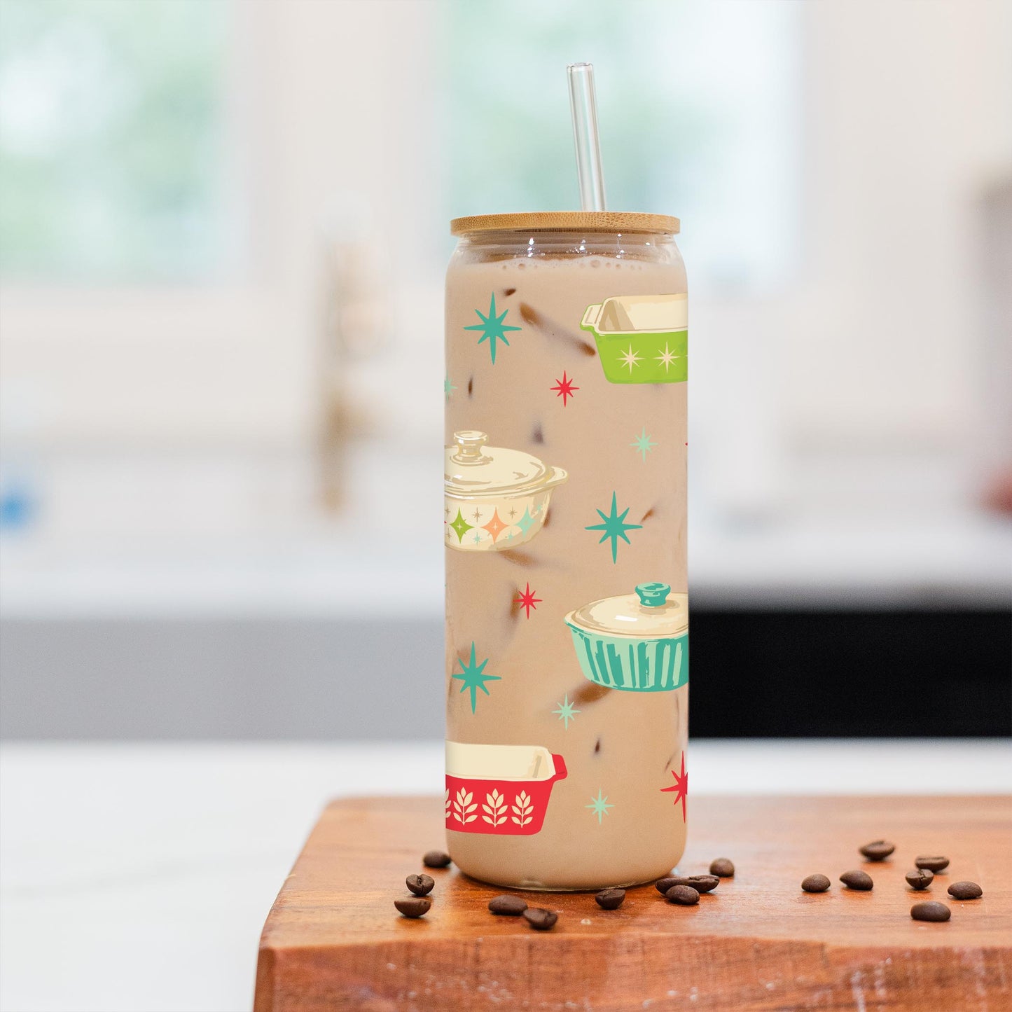 24oz Cold Brew Glass-Retro Kitchen -2