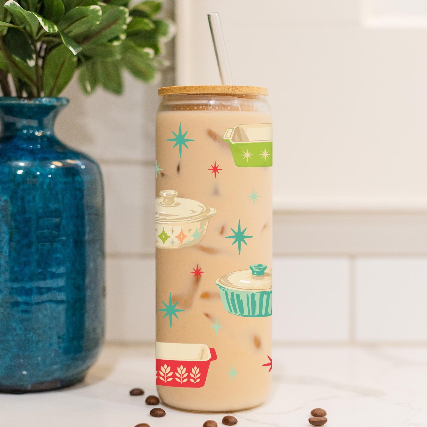 24oz Cold Brew Glass-Retro Kitchen -4