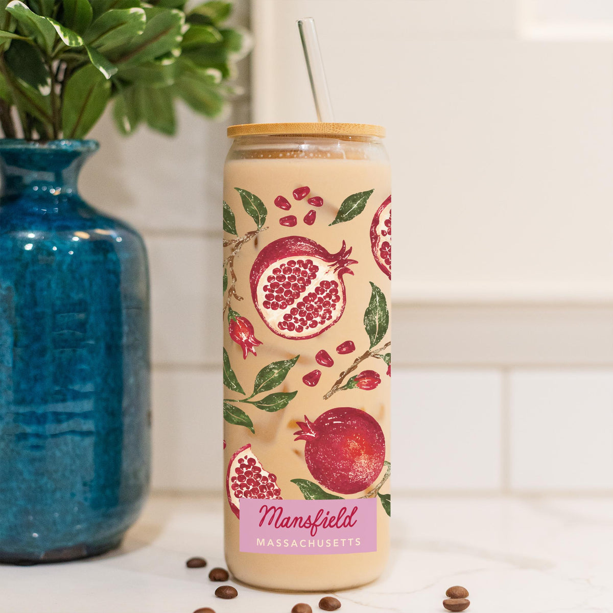 24oz Cold Brew Glass-Autumn Orchard | Custom | Your City & State -4