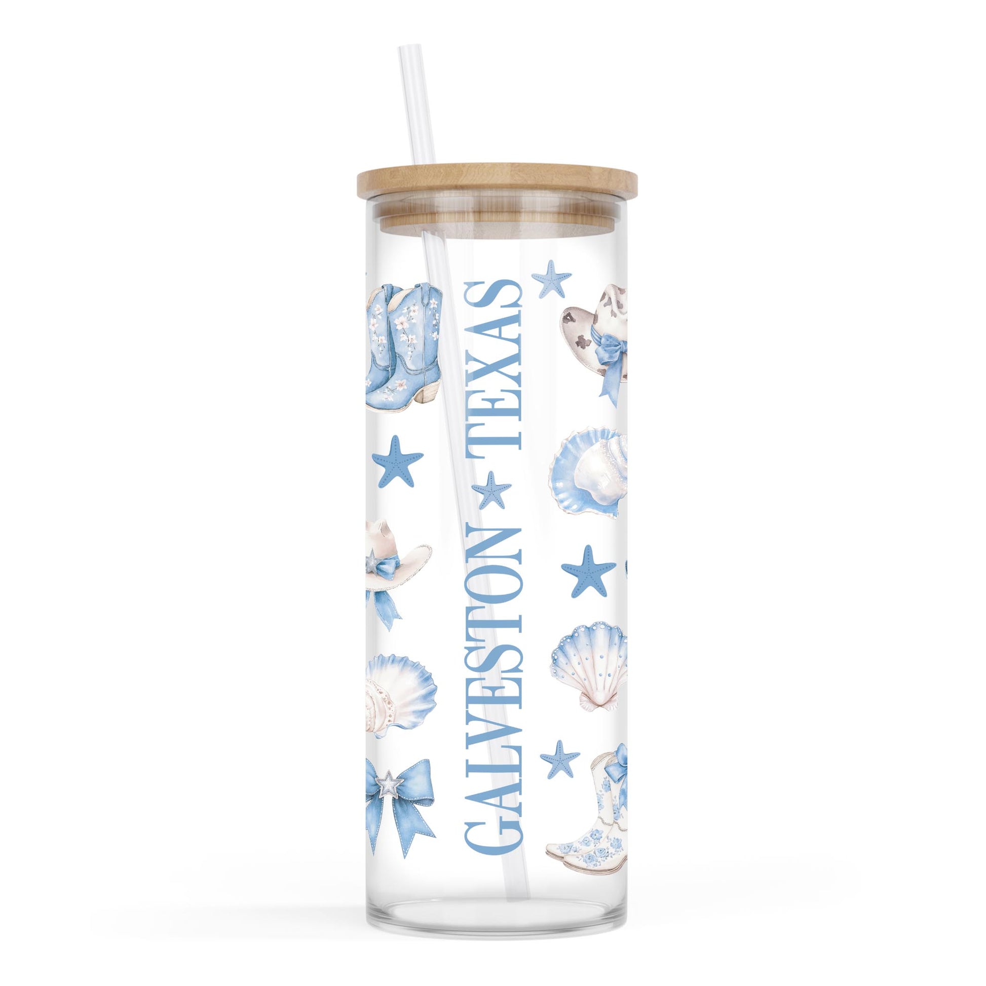 24oz Cold Brew Glass-Love+Local Coastal Cowgirl -0