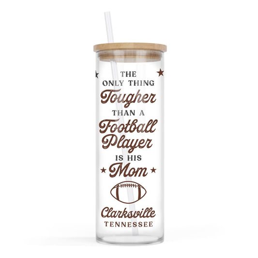 24oz Cold Brew Glass-Football Mom | Custom | Personalize -0