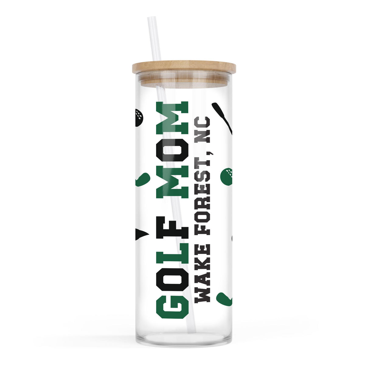 24oz Cold Brew Glass-Custom Golf Mom | Team | Hometown -0