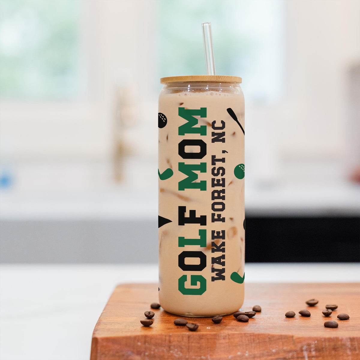 24oz Cold Brew Glass-Custom Golf Mom | Team | Hometown -2