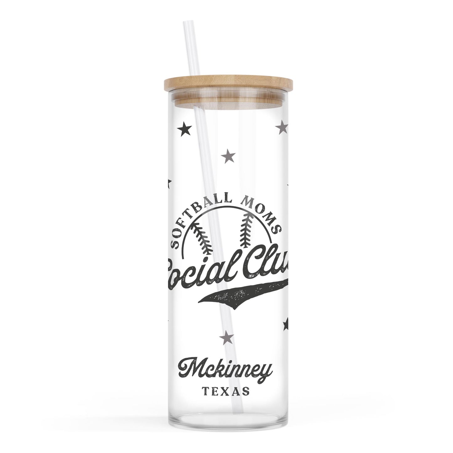 24oz Cold Brew Glass-Softball Mom | Custom | Your Hometown -0