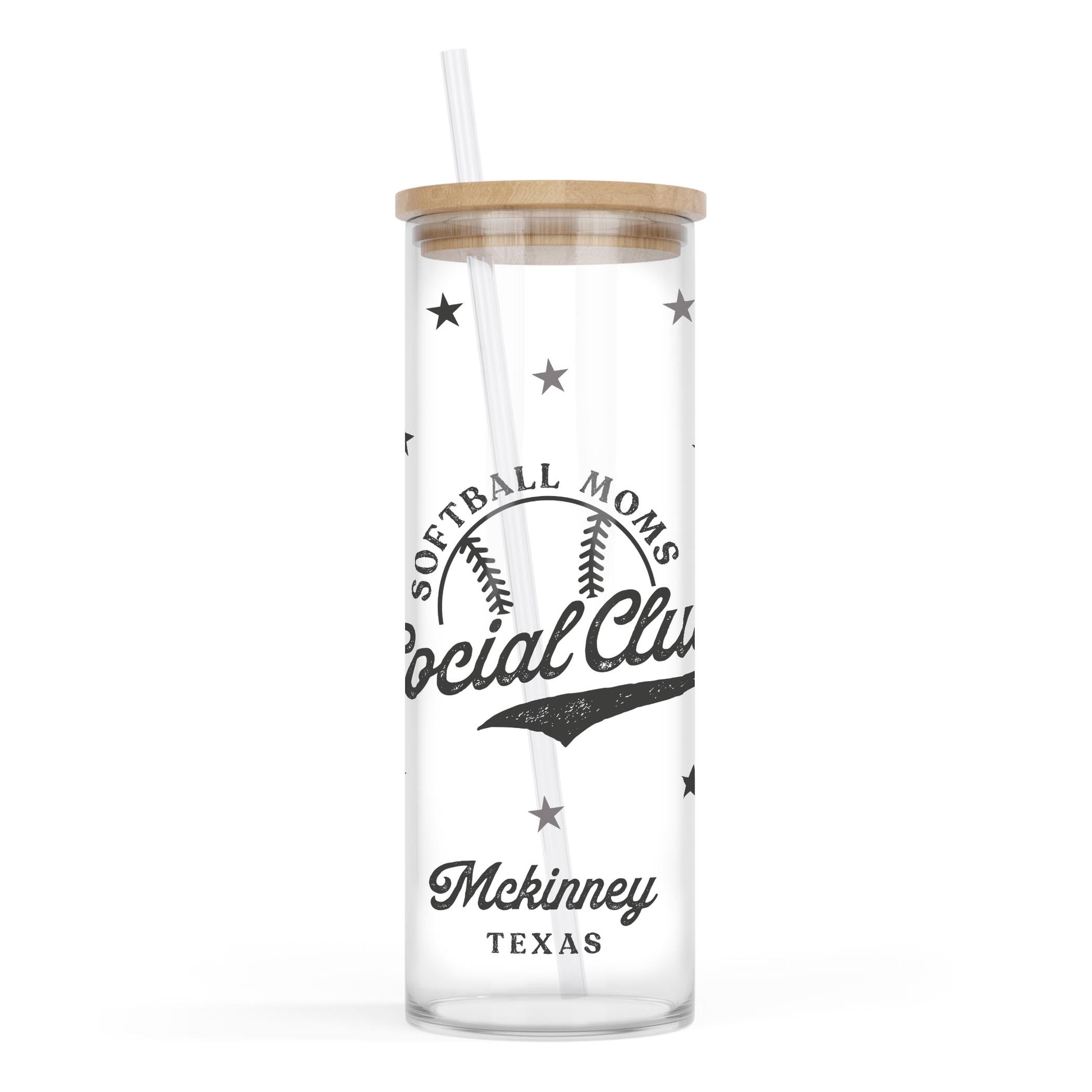 24oz Cold Brew Glass-Softball Mom | Custom | Your Hometown -0