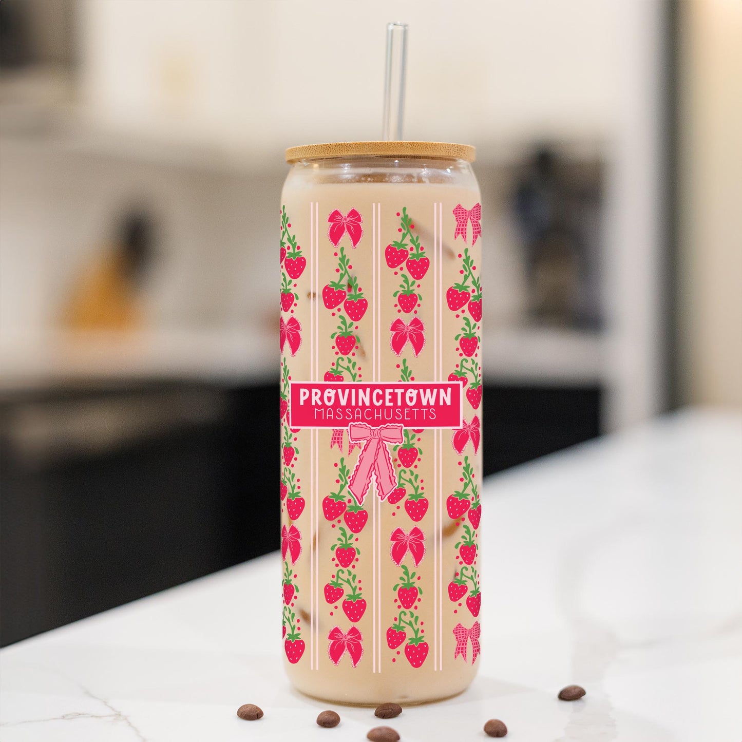 24oz Cold Brew Glass-Love+Local Strawberry Parlor -1