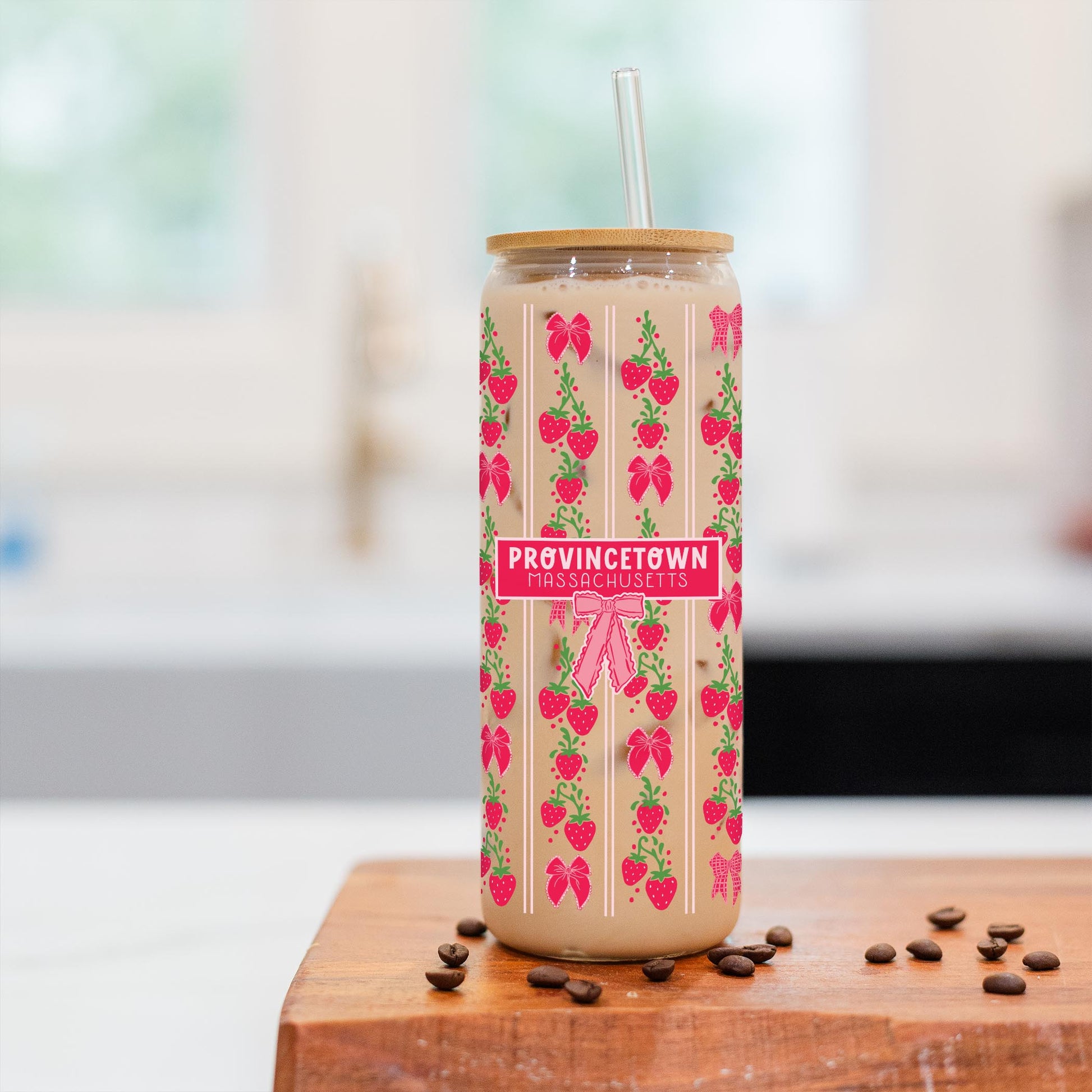 24oz Cold Brew Glass-Love+Local Strawberry Parlor -2