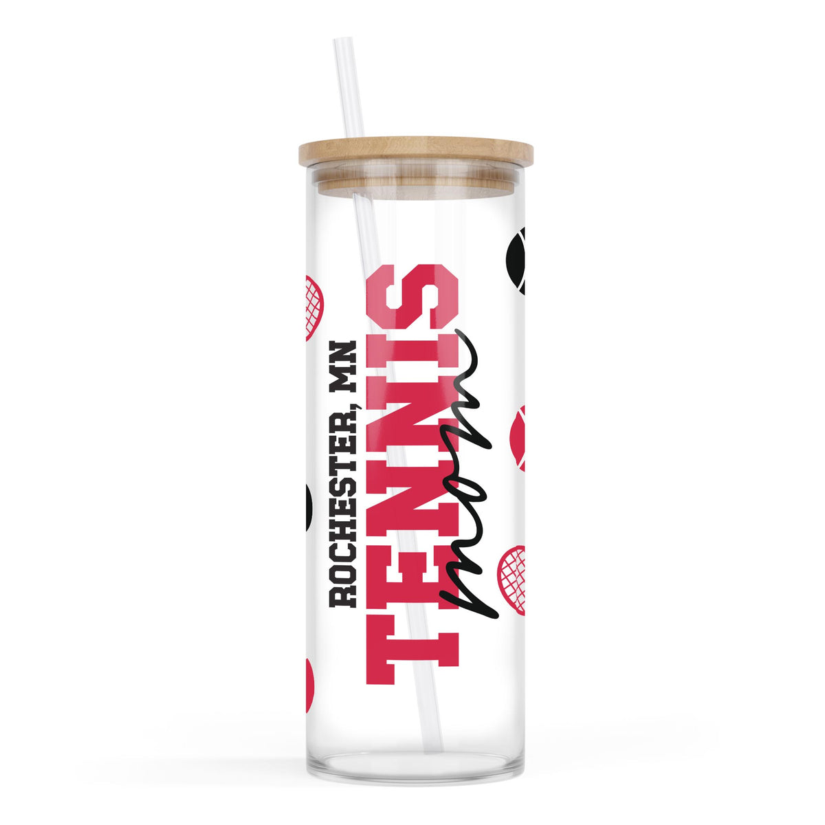 24oz Cold Brew Glass-Custom Tennis Mom | Your Team | Personalize -0