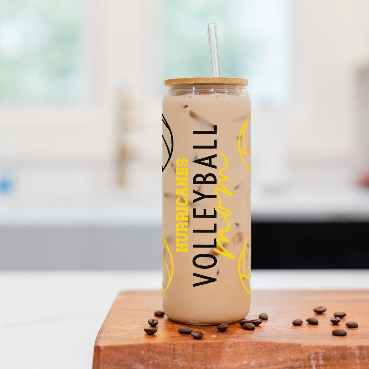 24oz Cold Brew Glass-Custom Volleyball Mom | Your Team -2