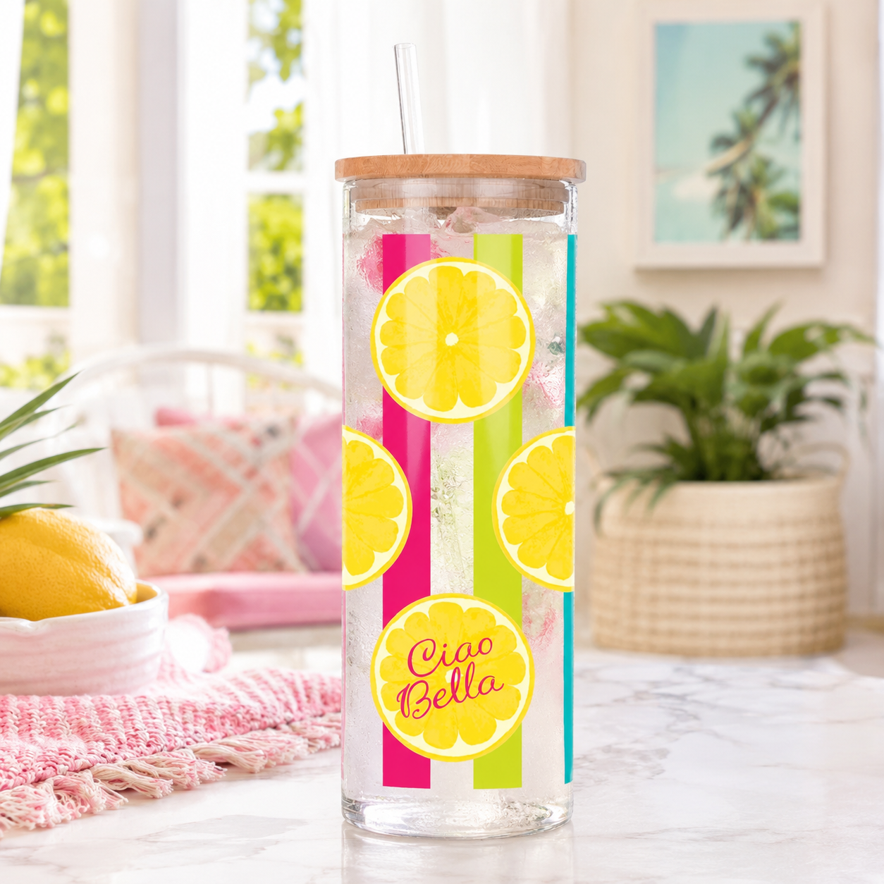 24oz Cold Brew Glass-Summer Daze