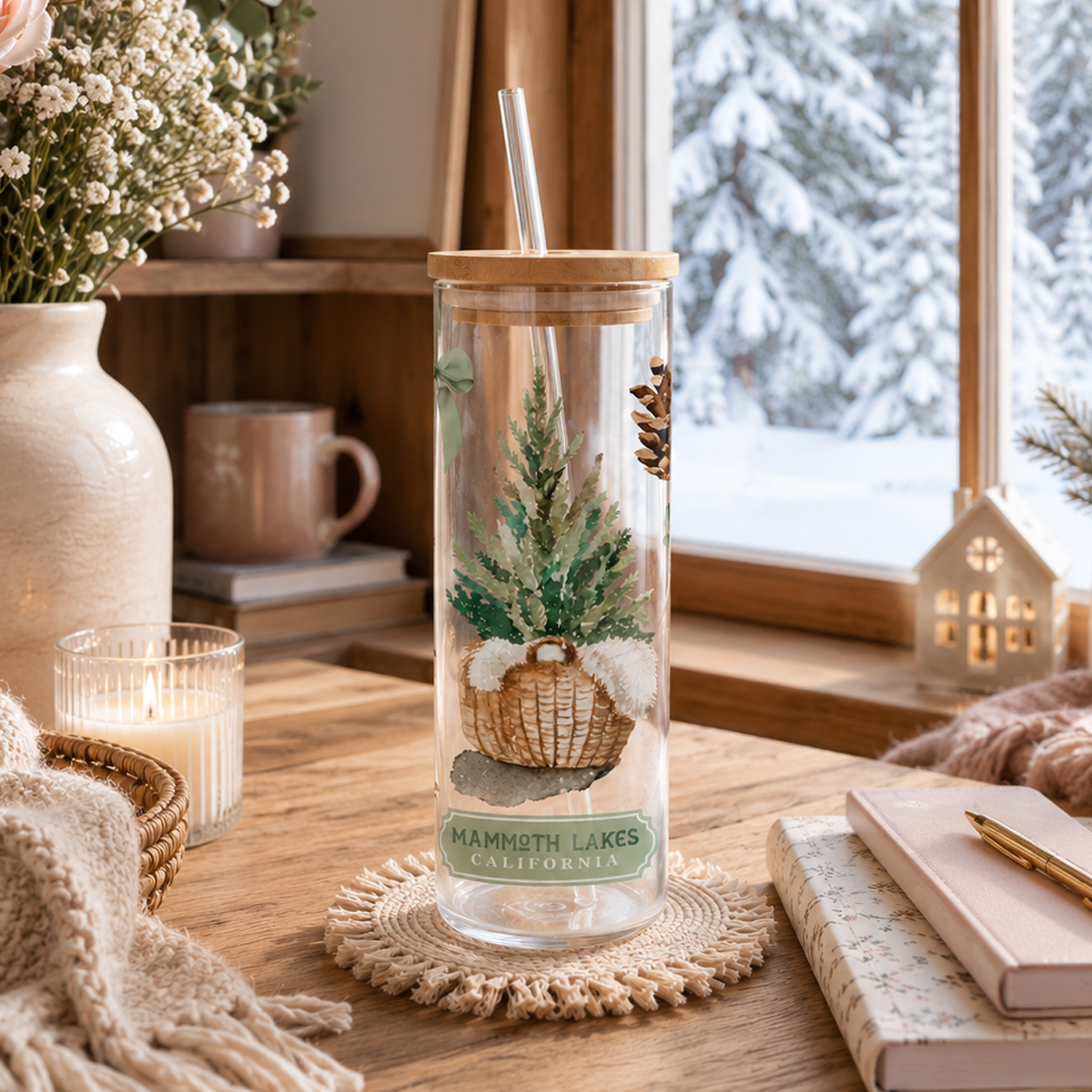 24oz Glass Cold Brew-Woodland | Custom | Personalize