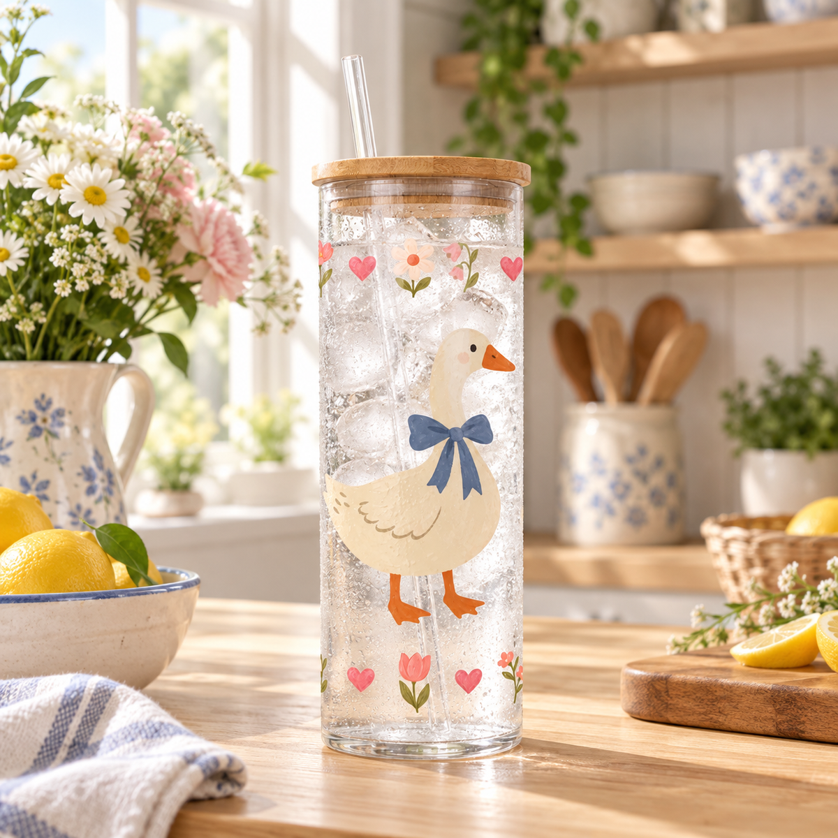 24oz Cold Brew Glass-Vintage Goose
