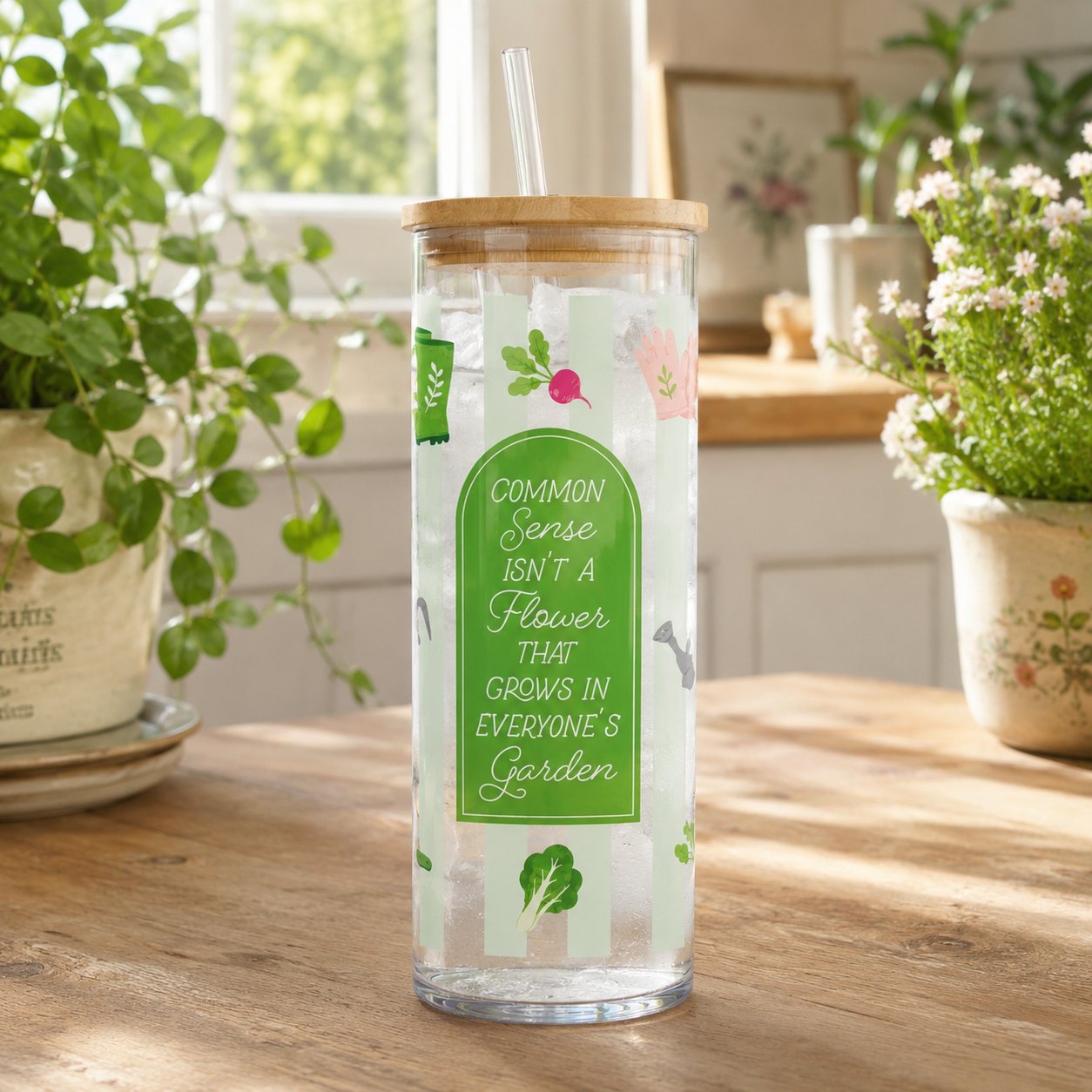 24oz Cold Brew Glass-Plant Lady