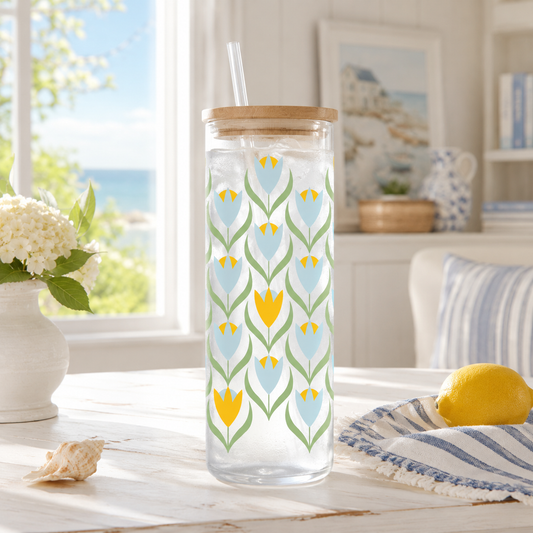 24oz Cold Brew Glass-Summer Cottage