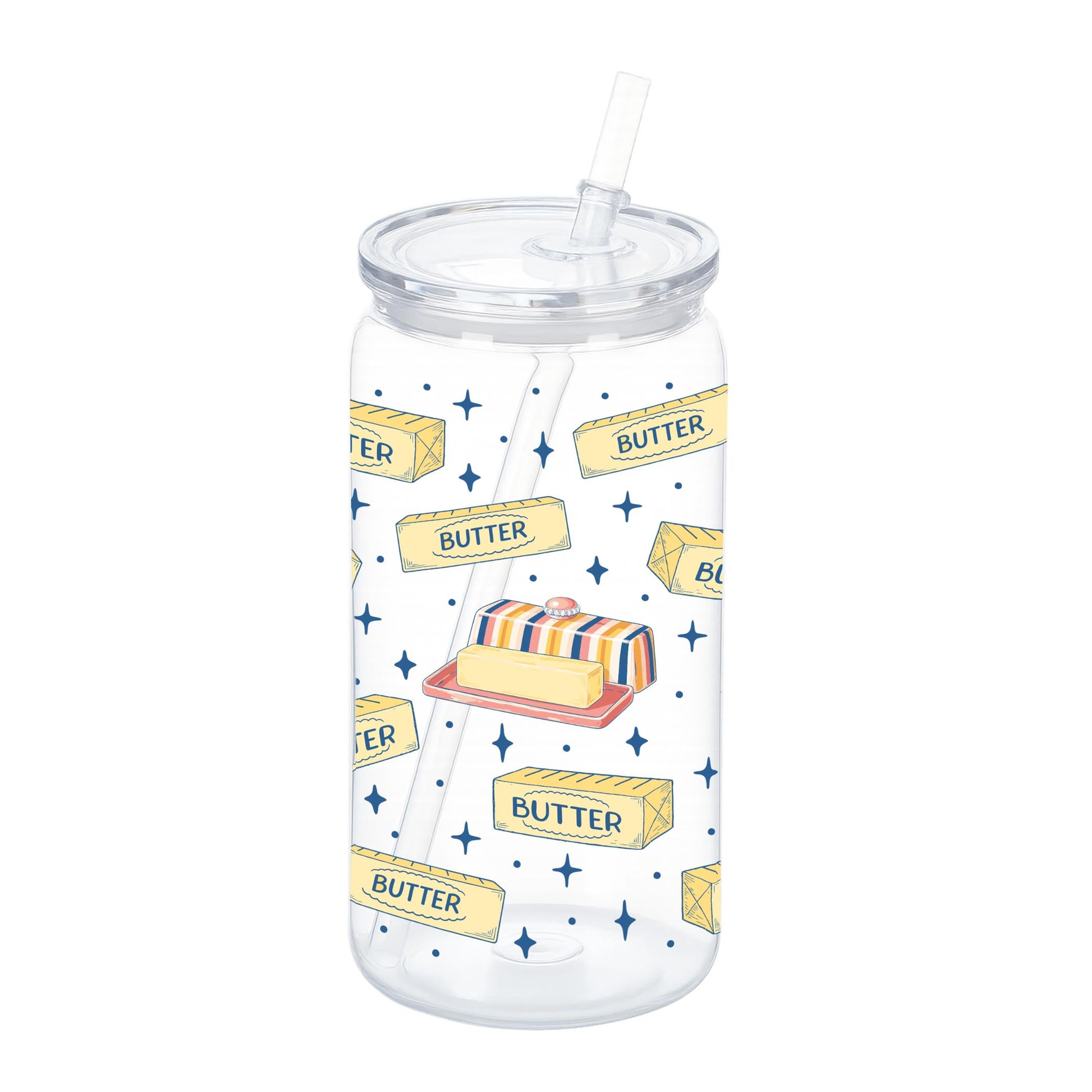 16oz Acrylic Plastic Tumbler-Butter Pattern -0