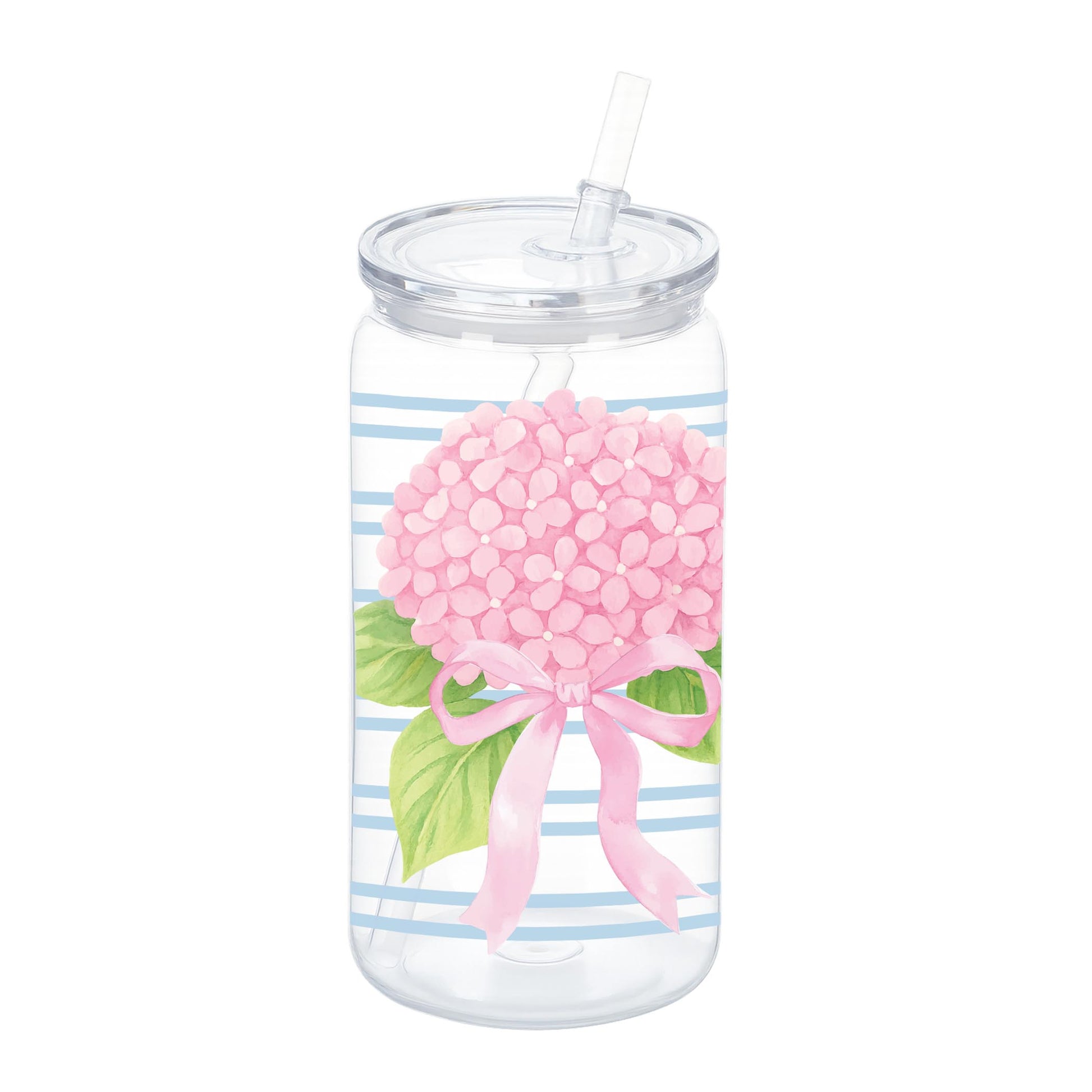 16oz Acrylic Plastic Tumbler-Hydrangea Cottage -0