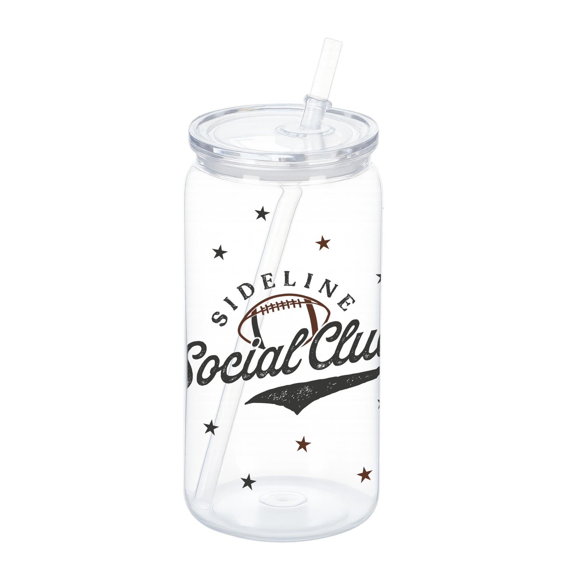 16oz Acrylic Plastic Tumbler-Football Mom Sideline Social Club -0