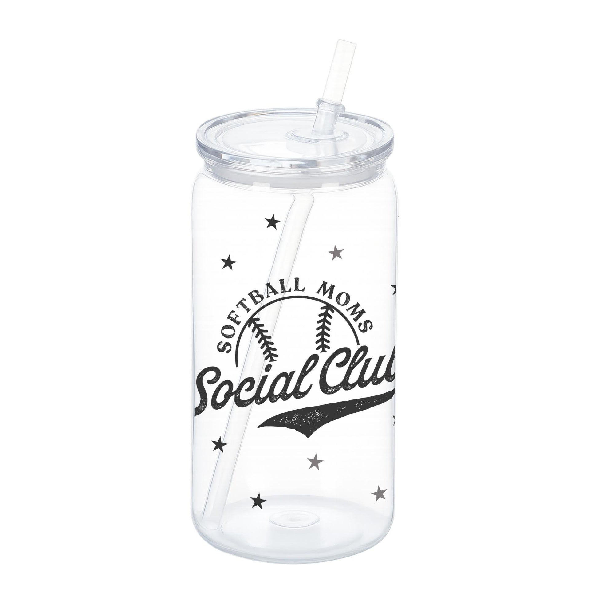16oz Acrylic Plastic Tumbler-Softball Moms Social Club -0