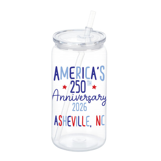 16oz Acrylic Plastic Tumbler-Love+Local 4th of July 250th Anniversary -0