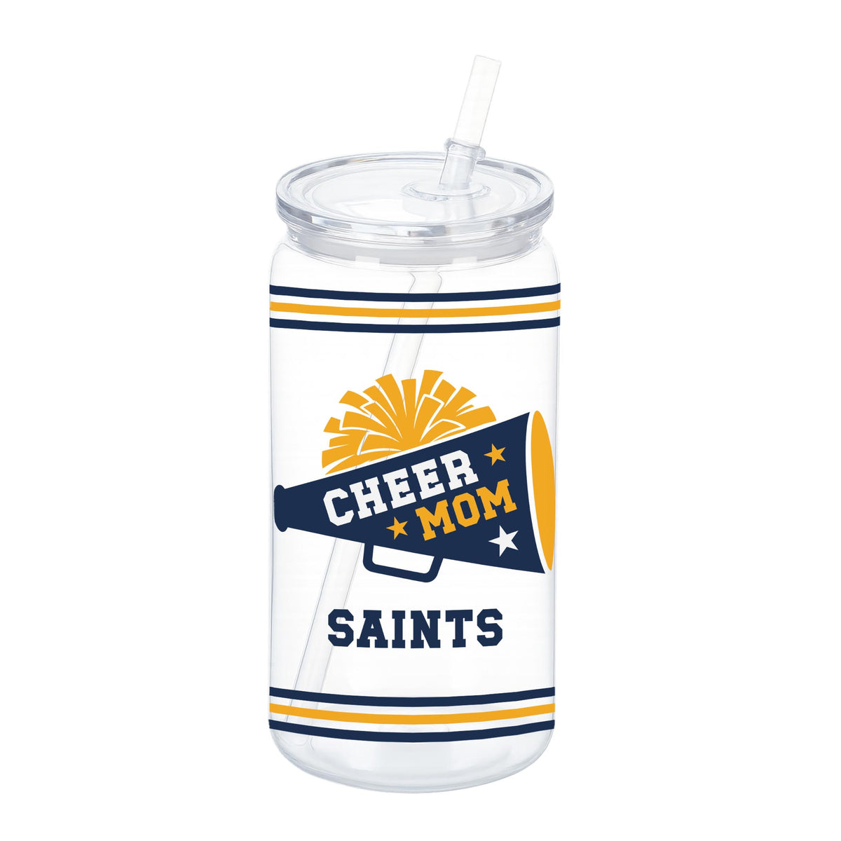 16oz Acrylic Plastic Tumbler-Custom Cheer Mom | School Team | Hometown -0