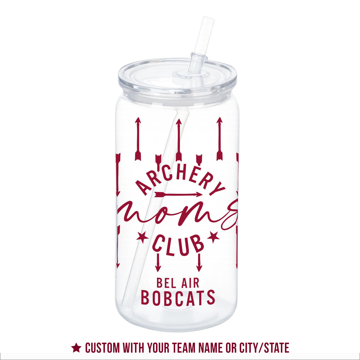 16oz Acrylic Plastic Tumbler-Archery Mom | Hometown | School Team