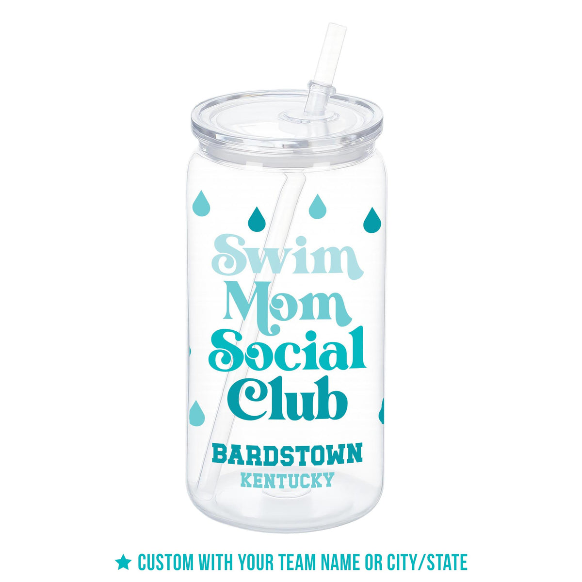 16oz Acrylic Plastic Tumbler-Swim Mom | School Team | City & State