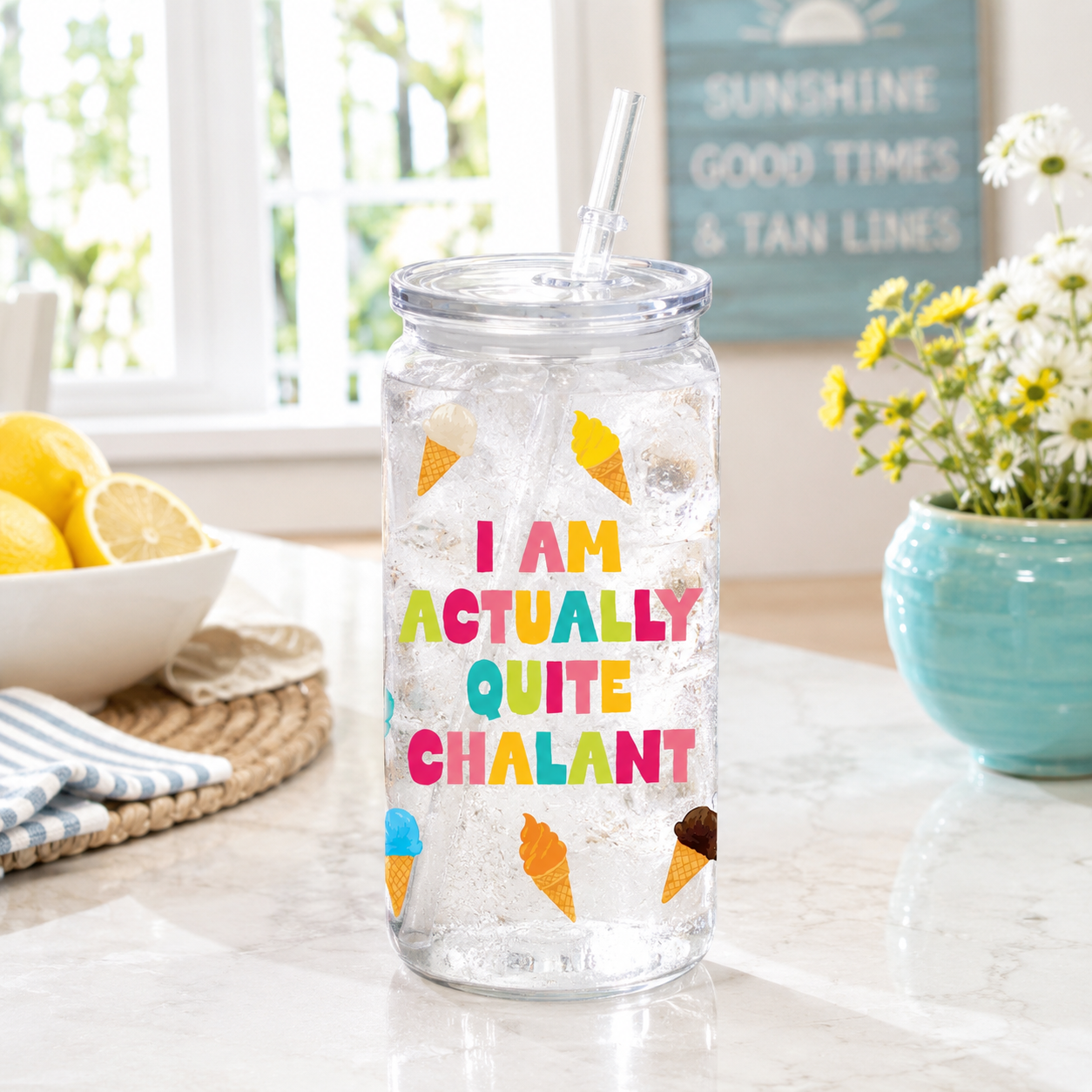 16oz Acrylic Plastic Tumbler-Summer Daze