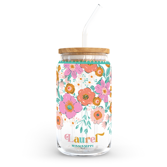 Love Local 16oz. Glass Cup - Kalia Floral