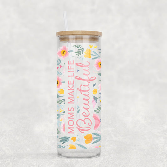 24oz Cold Brew Glass-Moms Make Life Beautiful