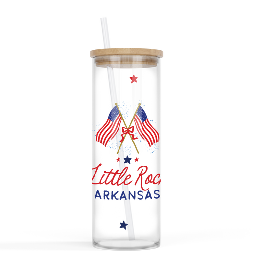 Love+Local 24oz. Glass Tumbler | American Summer Flag
