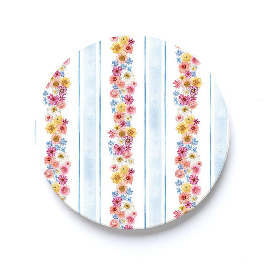 Car Coaster-Fantasy Garden Flower Stripes -0
