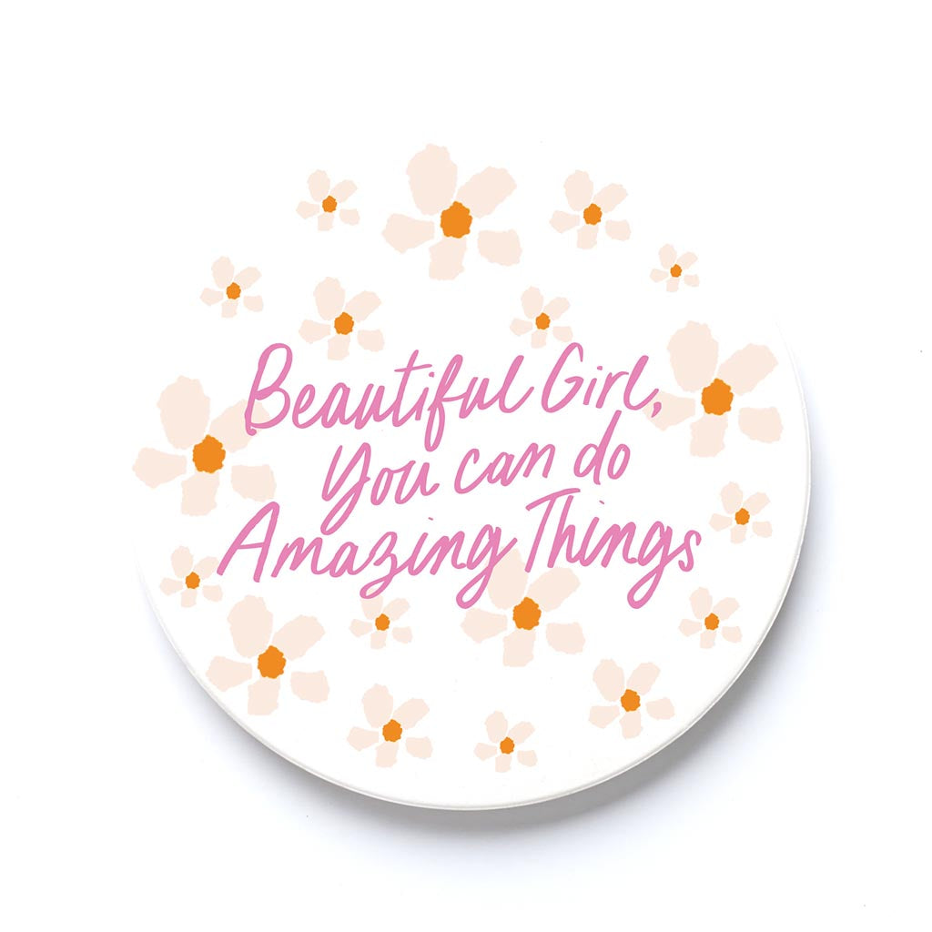 Car Coaster-Kalia Floral Beautiful Girl