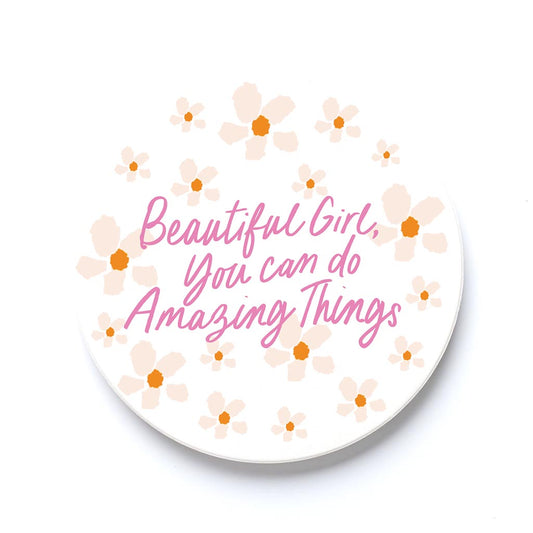 Car Coaster-Kalia Floral Beautiful Girl