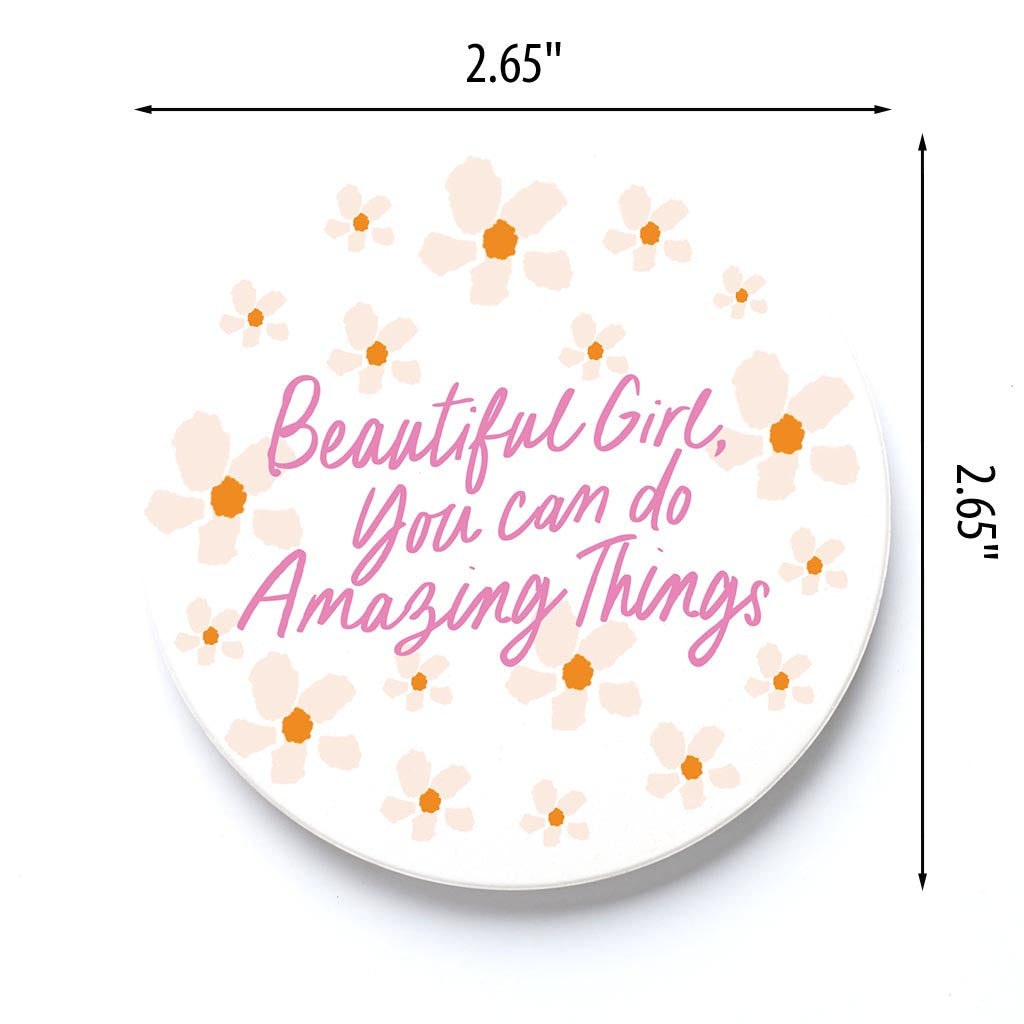 Car Coaster-Kalia Floral Beautiful Girl