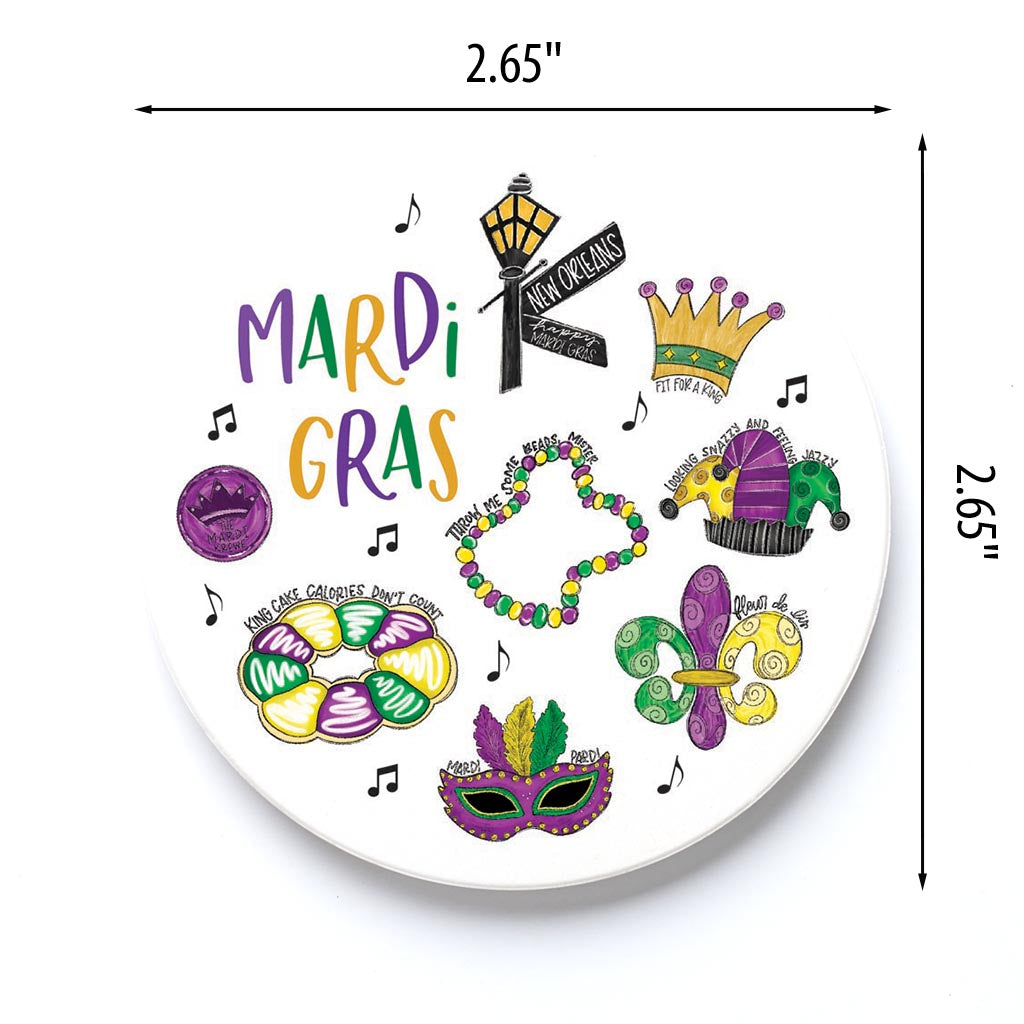 Car Coaster-Mardi Gras Icons