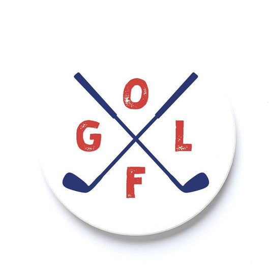 Car Coaster-Golf Crossed Clubs -0