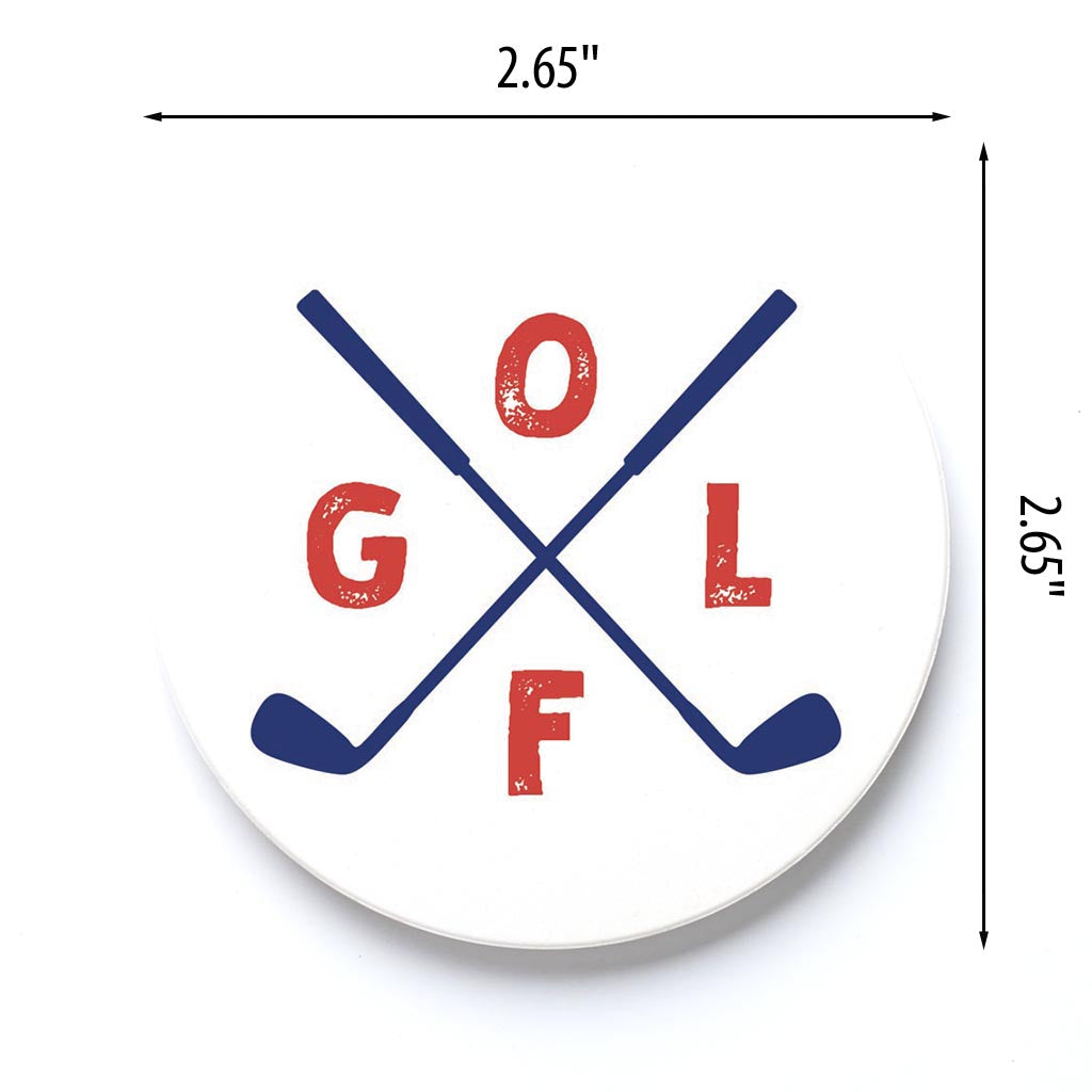 Car Coaster-Golf Crossed Clubs -3