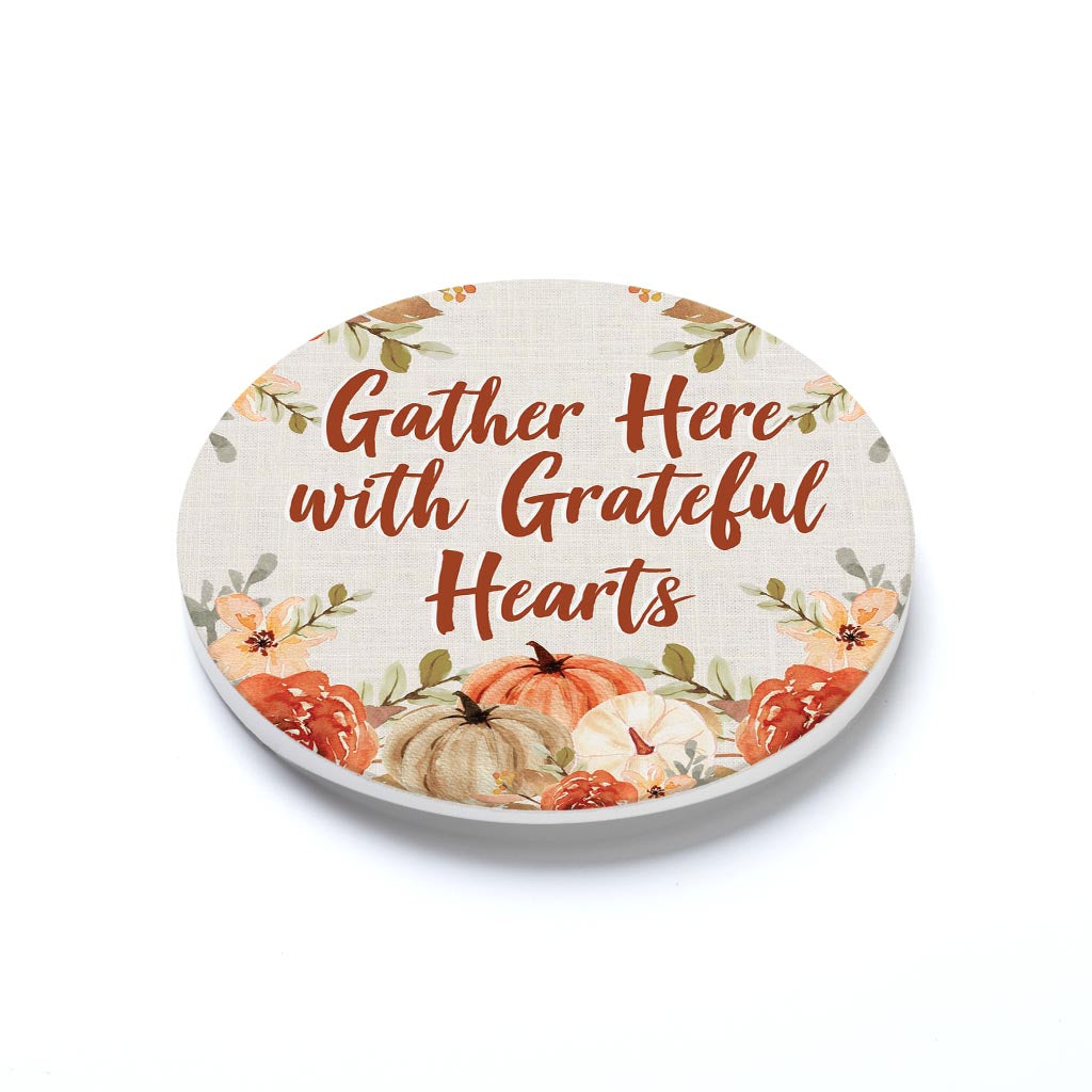 Car Coaster-Fall Florals Gather Here -1