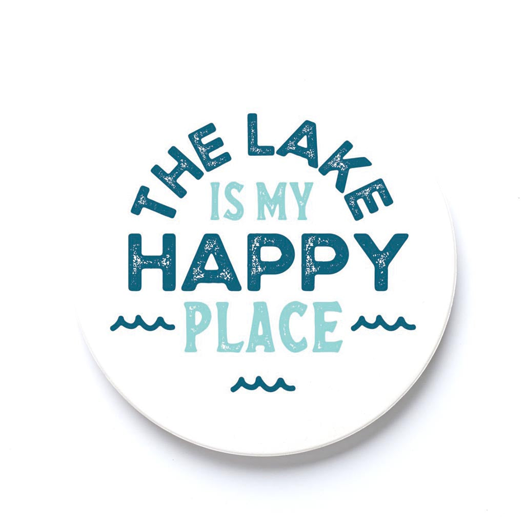 Car Coaster-The Lake Is My Happy Place -0