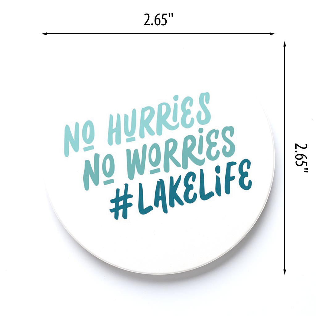 Car Coaster-No Hurries No Worries Lake Life -3