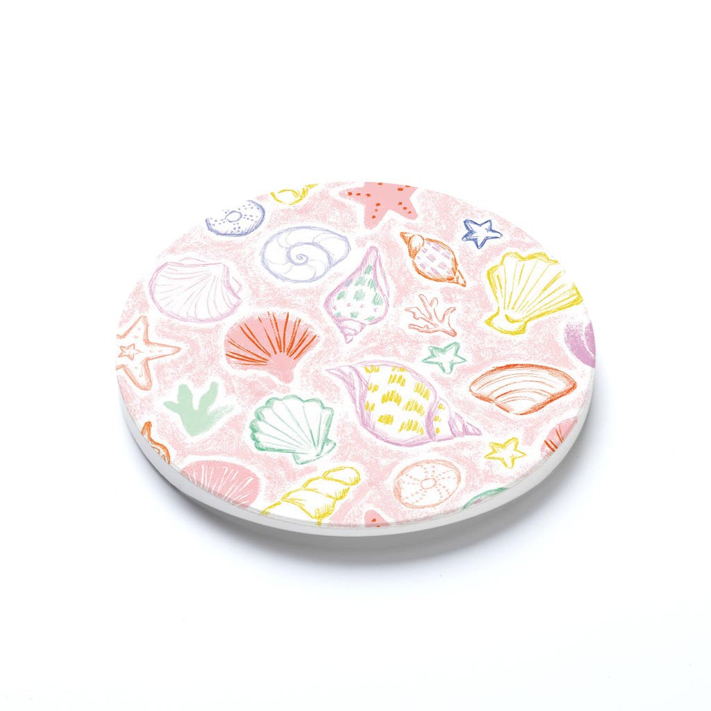 Car Coaster-Colorful Shell Pattern -1