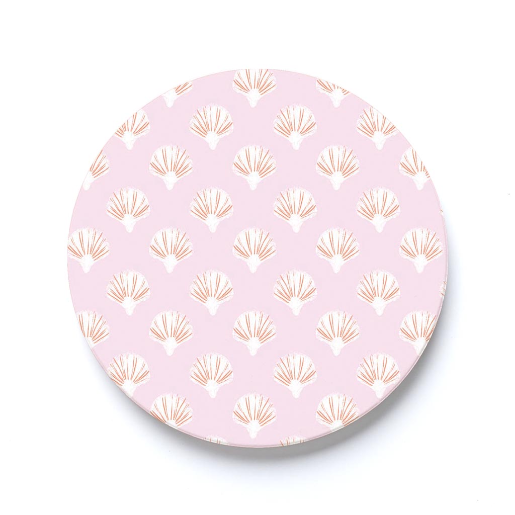 Car Coaster-Pink Shell Pattern -0
